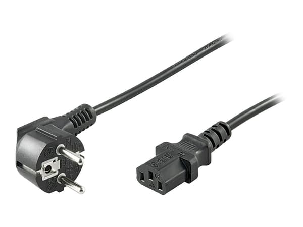 MicroConnect - Strømkabel - power CEE 7/7 (hann) vinklet til power IEC 60320 C13 rett - AC 250 V - 10 A - 1.8 m - halogenfri - svart