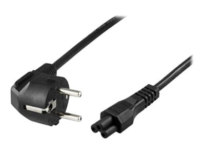 DELTACO DEL-109NA - Strømkabel - power CEE 7/7 (hann) vinklet til IEC 60320 C5 rett - AC 250 V - 2.5 A - 2 m - svart