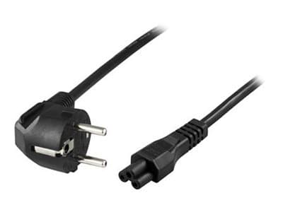 DELTACO DEL-109NA - Strømkabel - power CEE 7/7 (hann) vinklet til IEC 60320 C5 rett - AC 250 V - 2.5 A - 2 m - svart