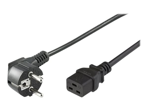 MicroConnect - Strømkabel - CEE 7/7 (han) lige til IEC 60320 C19 vinklet - AC 250 V - 16 A - 5 m - lajittelu