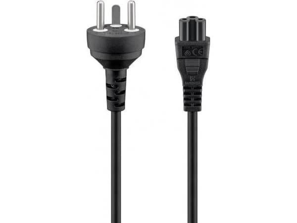 Goobay 30857, 2 m, Virtapistoke tyyppi K, C5 liitin, H05VV-F3G, 250 V