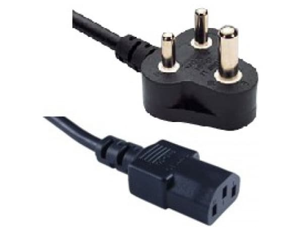 MicroConnect - Strømkabel - BS 546 (hann) vinklet til power IEC 60320 C13 - 250 V - 6 A - 1.8 m - svart - India