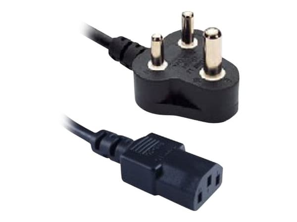 MicroConnect - Strømkabel - BS 546 (hann) vinklet til power IEC 60320 C13 - 250 V - 6 A - 1.8 m - svart - India