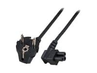 MicroConnect - Strømkabel - IEC 60320 C5 vinklet til power CEE 7/7 (hann) vinklet - 1.8 m - svart