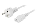 Miniatyrbilde 2 av 5: DELTACO DEL-111MV - Strømkabel - power CEE 7/7 (hann) rett til power IEC 60320 C13 rett - AC 250 V - 10 A - 5 m - hvit