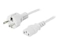 Miniatyrbilde 1 av 5: DELTACO DEL-111MV - Strømkabel - power CEE 7/7 (hann) rett til power IEC 60320 C13 rett - AC 250 V - 10 A - 5 m - hvit