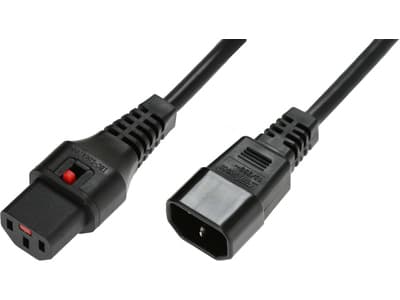 MicroConnect - Jatkojohto virralle - IEC 60320 C14 - IEC 60320 C13 - 1 m - musta