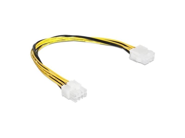 DeLOCK 83342, 0,3 m, EPS (8-pin), 8-pin EPS12V, Uros, Naaras, Musta, Keltainen