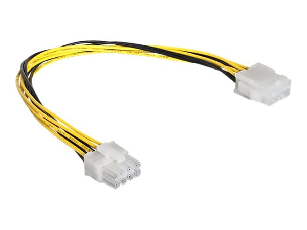 DeLOCK 83342, 0,3 m, EPS (8-pin), 8-pin EPS12V, Uros, Naaras, Musta, Keltainen
