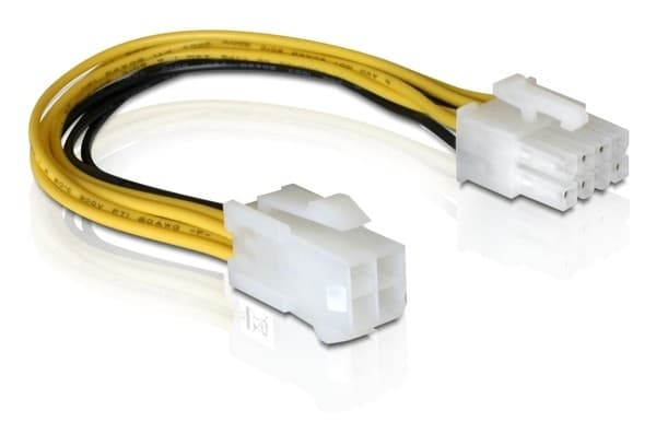 Delock - Strømkoblingsadapter - 4-pin ATX12V (hann) til 8-pins EPS12V (hunn) - 15 cm