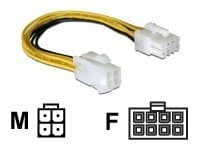 Delock - Strømkoblingsadapter - 4-pin ATX12V (hann) til 8-pins EPS12V (hunn) - 15 cm