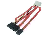 MicroConnect - SATA-kabel - SATA-kombination (hona) till 4 pin intern effekt, SATA