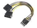 Miniatyrbilde 1 av 5: Akasa - Strømadapter - 4-pin intern strøm (hann) til 8-pins PCIe-strøm (6+2) (hunn) - 15 cm