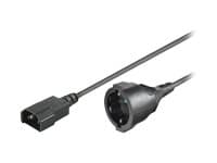 MicroConnect PowerCord - Strømkabel - IEC 60320 C14 til power CEE 7/7 (hunn) - AC 250 V - 1.5 m - svart
