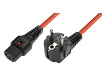 MicroConnect - Virtajohto - IEC 60320 C13 lukittava pää CEE 7/7:ään - 3 m - oranssi