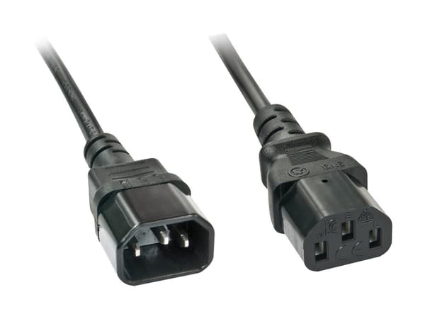 Lindy IEC-Mains Extension Cable - Strømkabel - IEC 60320 C14 til power IEC 60320 C13 - 2 m - svart