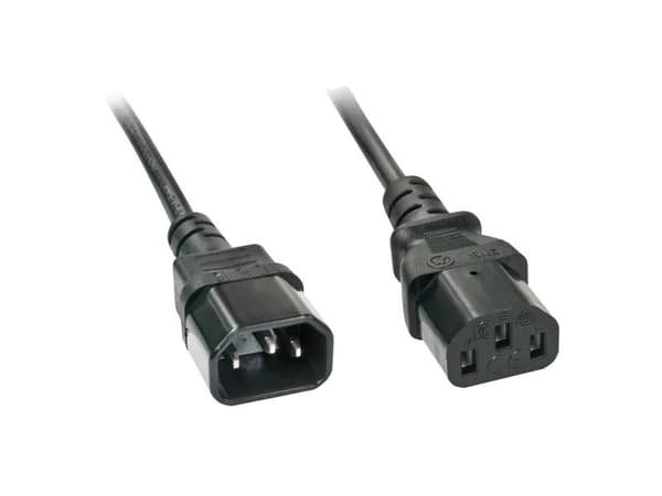 Lindy IEC-Mains Extension Cable - Strømkabel - IEC 60320 C14 til power IEC 60320 C13 - 2 m - svart