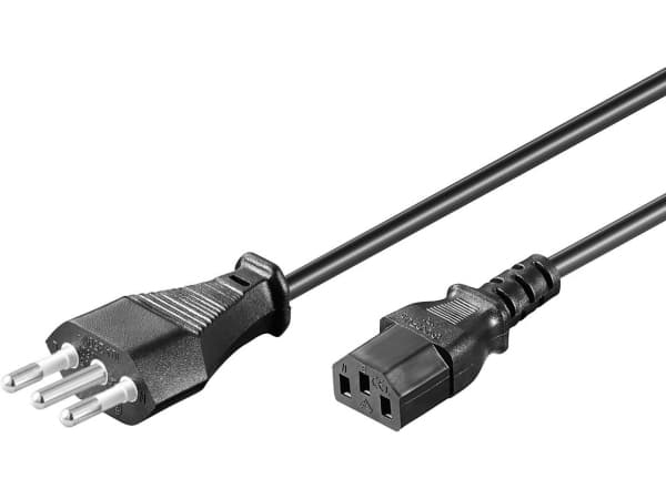 MicroConnect - Strømkabel - type L (hann) til power IEC 60320 C13 - AC 250 V - 10 A - 3 m - svart - Italia