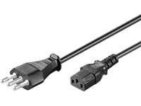 MicroConnect - Strømkabel - type L (hann) til power IEC 60320 C13 - AC 250 V - 10 A - 3 m - svart - Italia
