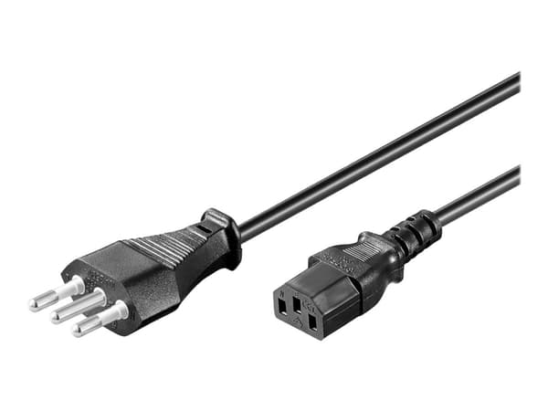MicroConnect - Strømkabel - type L (hann) til power IEC 60320 C13 - AC 250 V - 10 A - 3 m - svart - Italia