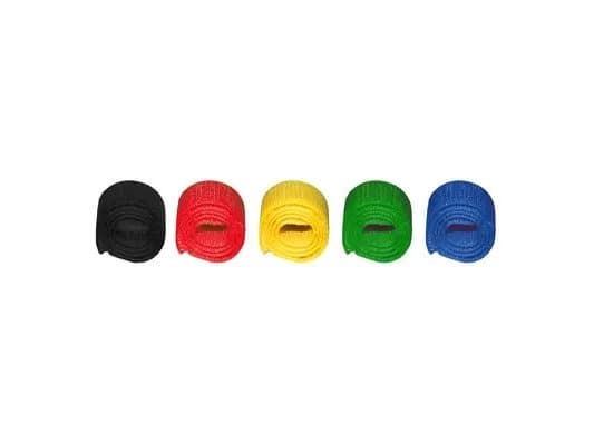 MediaRange MRCS302, Borrelås-kabelbånd, Nylon, Sort, Blå, Grønn, Rød, Gult, 215 mm, 16 mm, 5 stykker