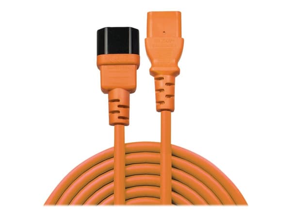 Lindy 30474 strømkabel Sort, Oransje 1 m C14 kopling C13 kopling