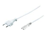 MicroConnect Power Cord Notebook - Strömkabel - IEC 60320 C7 till Eurokontakt (hane) - 3 m - vit
