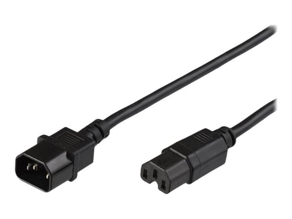 MicroConnect - Strømforlengelseskabel - IEC 60320 C14 til IEC 60320 C15 - AC 250 V - 10 A - 50 cm - svart