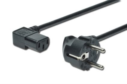 ASSMANN - Johdinsarja - IEC 60320 C13 til CEE 7/7 (han) - AC 250 V - 1,8 m - 90° stikforbindelse, formet - sort - Europa - Suomi
