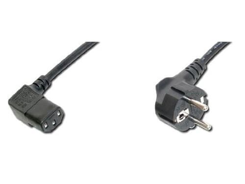 ASSMANN - Johdinsarja - IEC 60320 C13 til CEE 7/7 (han) - AC 250 V - 1,8 m - 90° stikforbindelse, formet - sort - Europa - Suomi