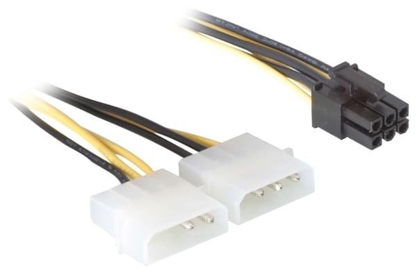 Delock - Strömkabel - 6-stifts PCIe-ström (hona) till 4 pin intern effekt (hane) - 15 cm