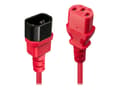 Miniatyrbilde 3 av 5: Lindy - Strømforlengelseskabel - power IEC 60320 C13 til IEC 60320 C14 - 1 m - formstøpt - rød