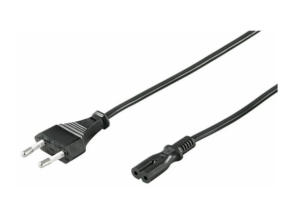 MicroConnect - Strømkabel - Europlug (hann) til power IEC 60320 C7 - AC 250 V - 2.5 A - 50 cm - svart
