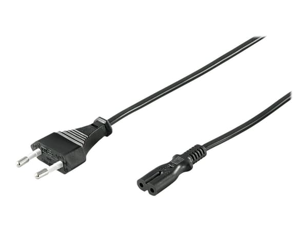 MicroConnect - Strømkabel - Europlug (hann) til power IEC 60320 C7 - AC 250 V - 2.5 A - 50 cm - svart