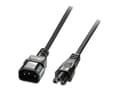 Miniatyrbilde 2 av 5: Lindy - Strømforlengelseskabel - IEC 60320 C5 til IEC 60320 C14 - 1 m - formstøpt - svart