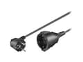 Miniatyrbilde 1 av 5: MicroConnect - Strømforlengelseskabel - power CEE 7/7 (hunn) til power CEE 7/7 (hann) - AC 250 V - 3 m - 90°-kontakt - svart