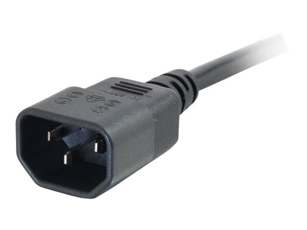 C2G Computer Power Cord Extension - Strømforlengelseskabel - power IEC 60320 C13 til IEC 60320 C14 - AC 250 V - 3 m