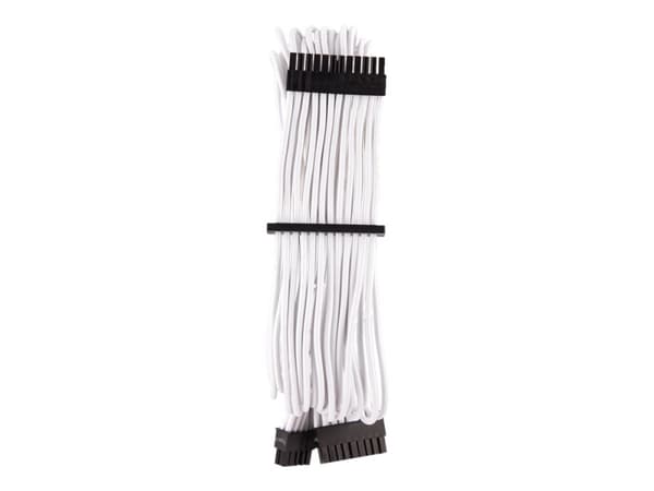 CORSAIR Premium individually sleeved (Type 4, Generation 4) - Strømkabel - 24-pins ATX (hunn) til 24 pin ATX (20+4) (hunn) - 61 cm - hvit
