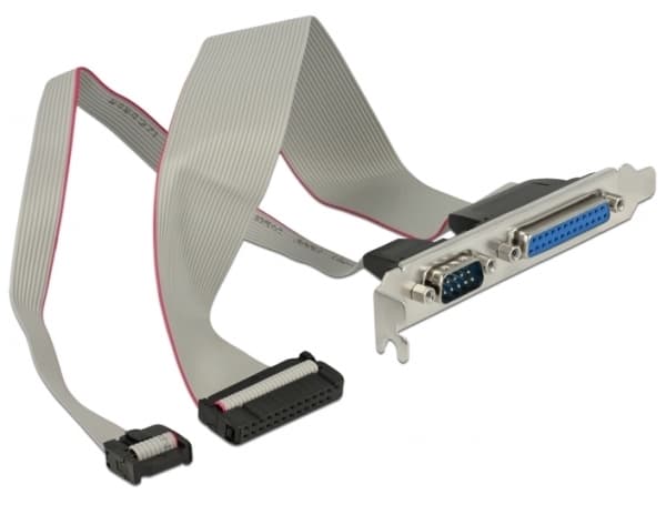 Delock - Seriell/parallell panel - DB-9, DB-25 till 25 pin IDC, 9 stifts IDC (hona) - 30 cm