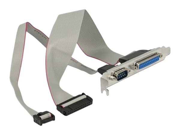 Delock - Seriell/parallell panel - DB-9, DB-25 till 25 pin IDC, 9 stifts IDC (hona) - 30 cm