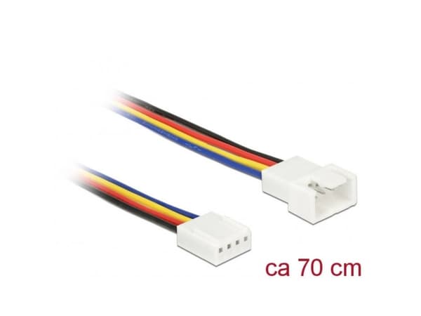 Delock - Forlengelseskabel for viftestrømforsyning - 4-pins PWM (hann) til 4-pins PWM (hunn) - 70 cm