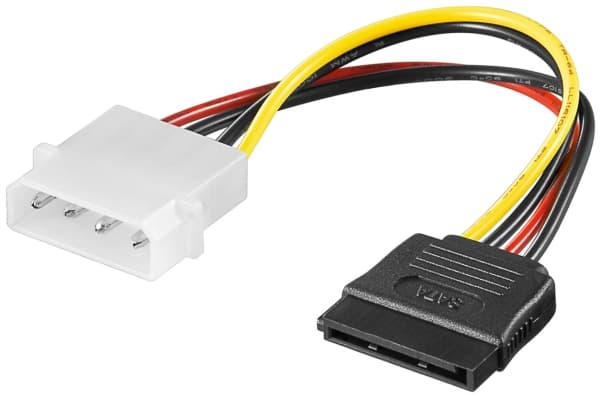 Goobay CAK SATA 4P/S-ATA power adapter, 0,13 m, Naaras, Naaras, Monivärinen