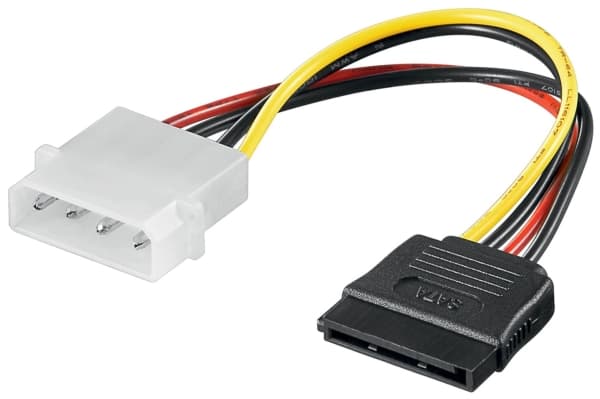 Goobay CAK SATA 4P/S-ATA power adapter, 0,13 m, Naaras, Naaras, Monivärinen