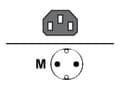 Miniatyrbilde 2 av 5: SAVIO - Strømkabel - power IEC 60320 C13 til power CEE 7/7 (hann) - 1.2 m - svart