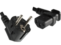 MicroConnect - Strømkabel - power CEE 7/7 (hann) vinklet til power IEC 60320 C13 vinklet - 1.8 m - svart