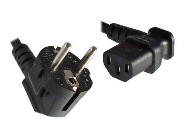 MicroConnect - Strømkabel - power CEE 7/7 (hann) vinklet til power IEC 60320 C13 vinklet - 1.8 m - svart