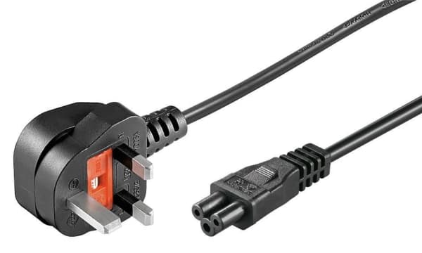 MicroConnect - Strømkabel - Type G (hann) vinklet til IEC 60320 C5 rett - AC 250 V - 2.5 A - 50 cm - svart