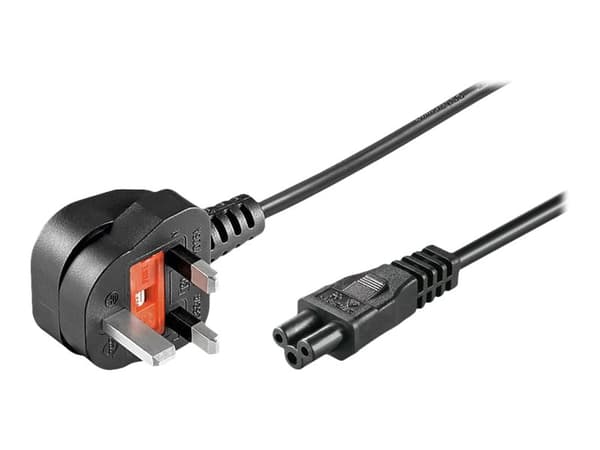 MicroConnect - Strømkabel - Type G (hann) vinklet til IEC 60320 C5 rett - AC 250 V - 2.5 A - 50 cm - svart