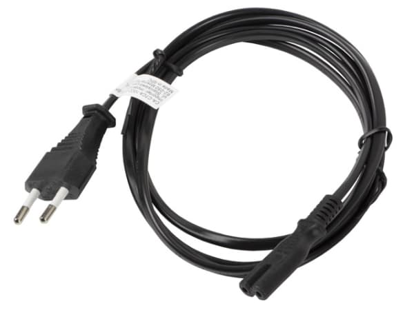 Lanberg - Strömkabel - Eurokontakt (hane) till power IEC 60320 C7 - 10 A - 1.8 m - svart - Europa