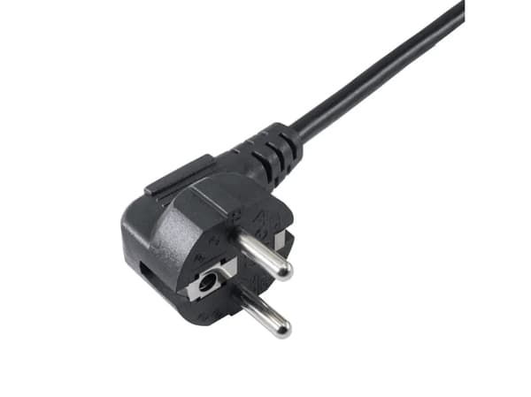 Akyga Pro Series AK-PC-05A - Strømkabel - power CEE 7/7 (hann) vinklet til power IEC 60320 C13 - 250 V - 10 A - 5 m - svart